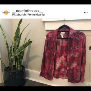 Hand bleach dyed Flannel!